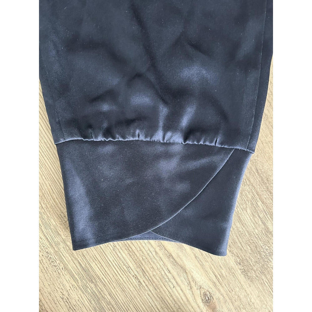 Vince 100% Silk Large Navy Blue Jogger Pants Lightweight Elastic Ankle Waist - Picture 5 of 6
